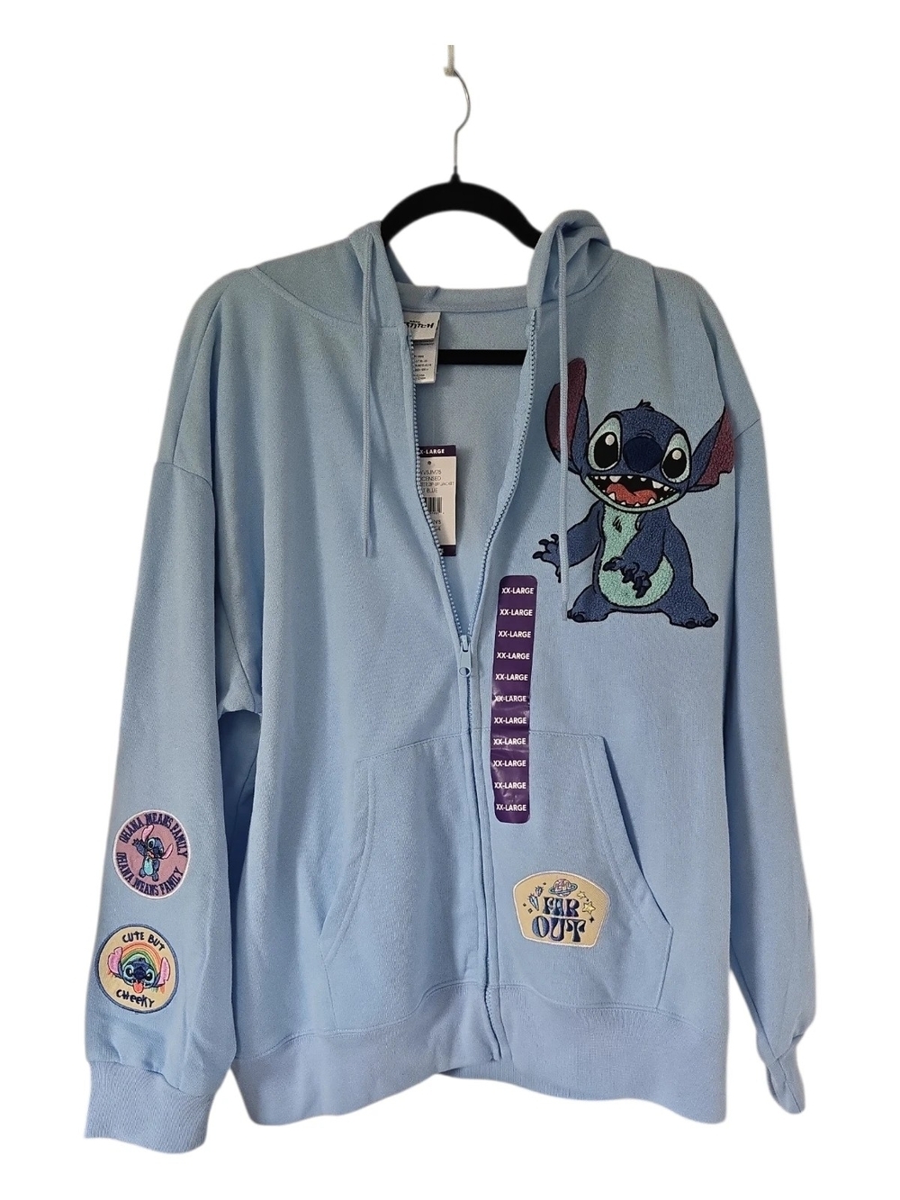 NWT Disney Stitch Women's Blue Zip Up Character Hoodie/Jacket - Picture 7 of 8
